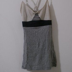 Lululemon Crossback Black White Gray Tank Built In Bra